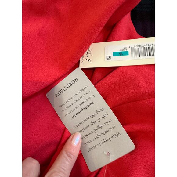 Eliza J Modest Sleeveless Spring Sheath Dress Poppy Red 16 - Picture 6 of 7